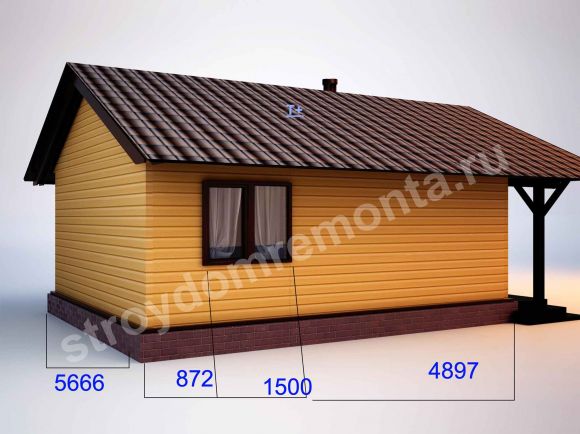 Дом кирпичный 35 м2, имитация брусом, дом сдан в сентябре 2022 г.. Фото 5